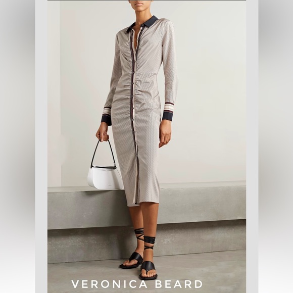 Shirt Dress Button Down Silk Dress Work Dress Long Sleeve Dress - Picture 4 of 17